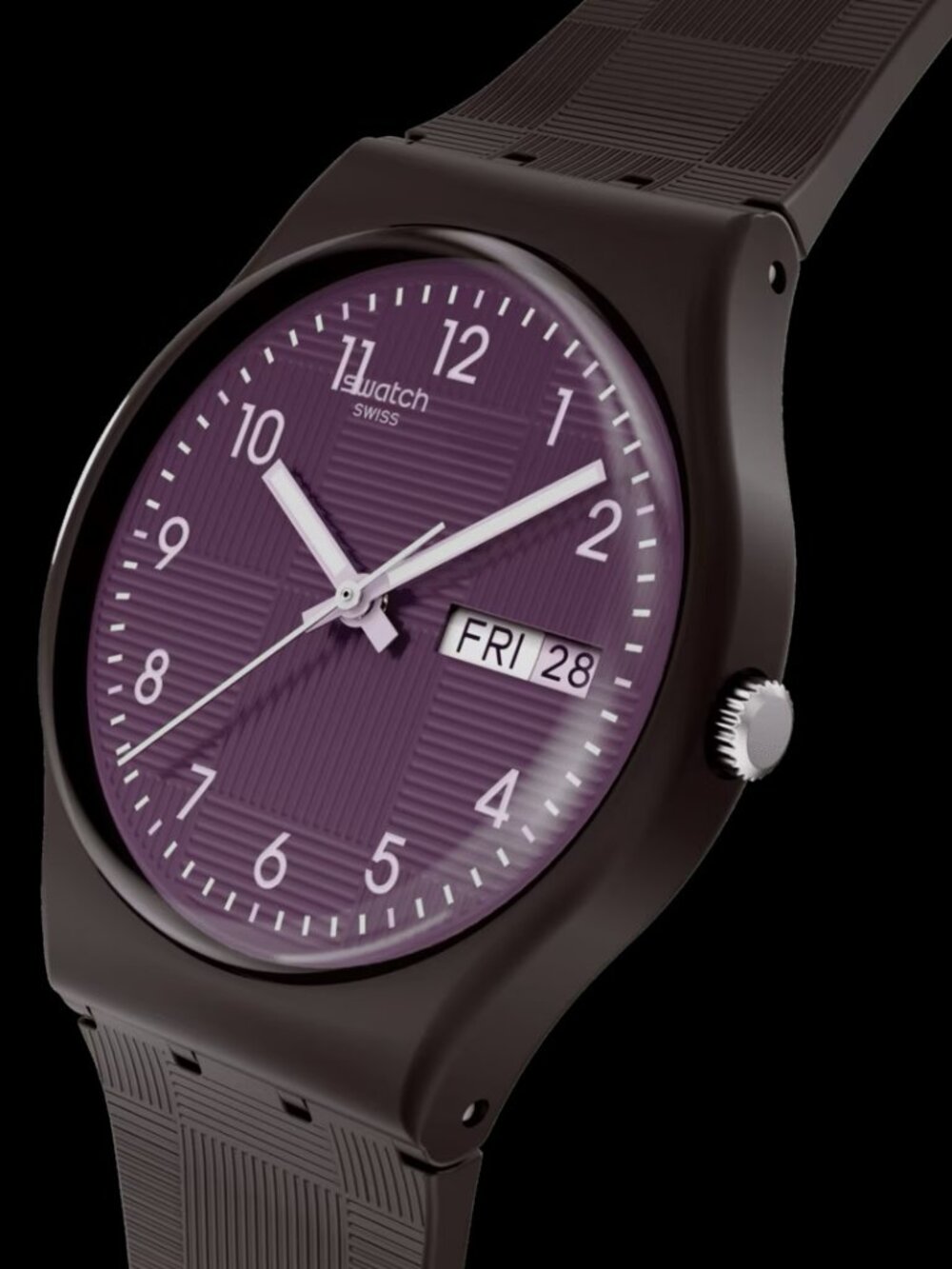 Wristwatch Swatch Weaving Wonders (Purple/Mauve) 34mm diameter, Quartz